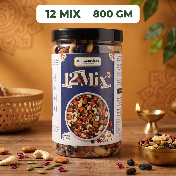12 Mix Dry Fruit & Seeds Mukhwas – Nutrient Rich Mouth Freshener