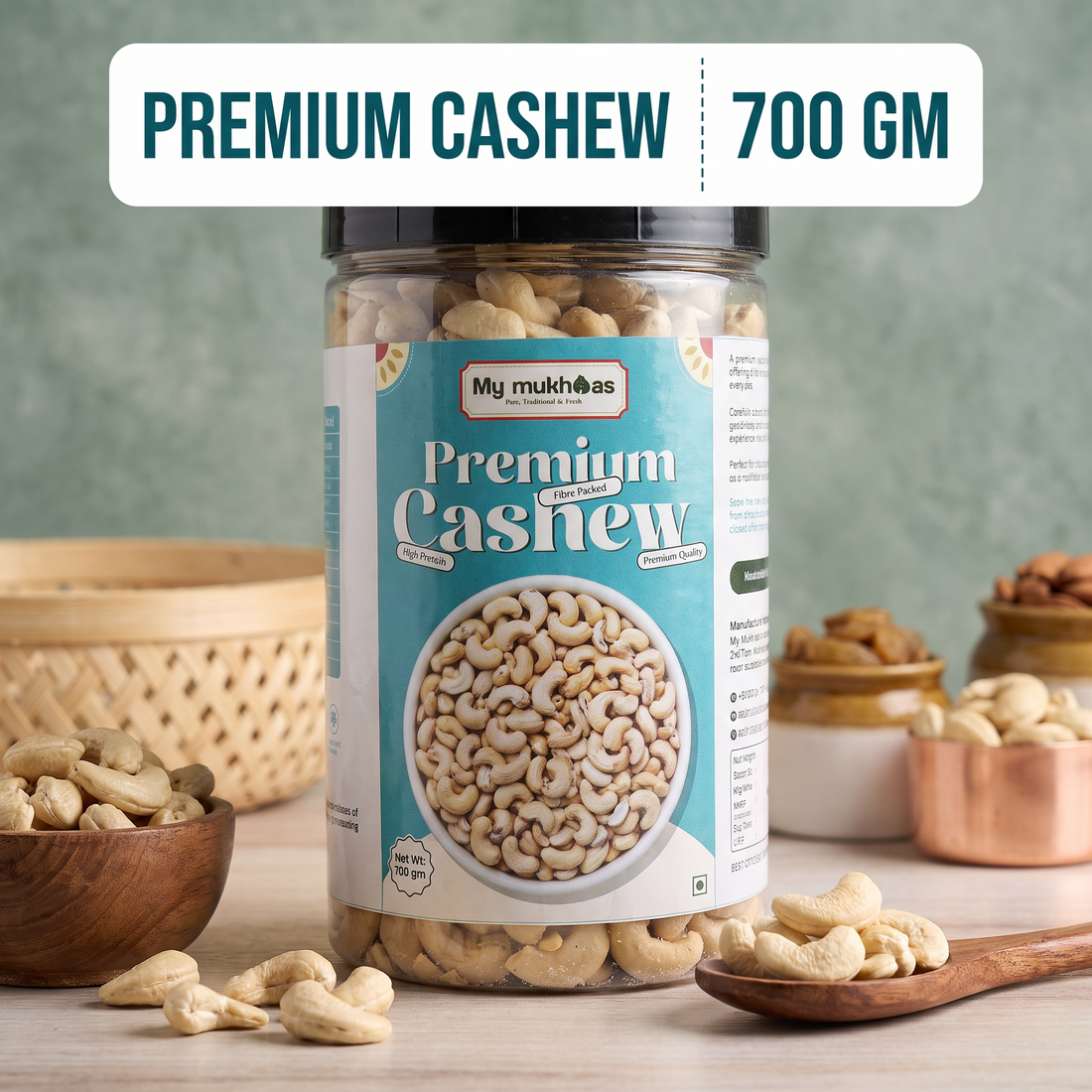 Premium Cashew Nuts (Kaju) | High Protein, Fibre Packed – Natural & Preservative Free