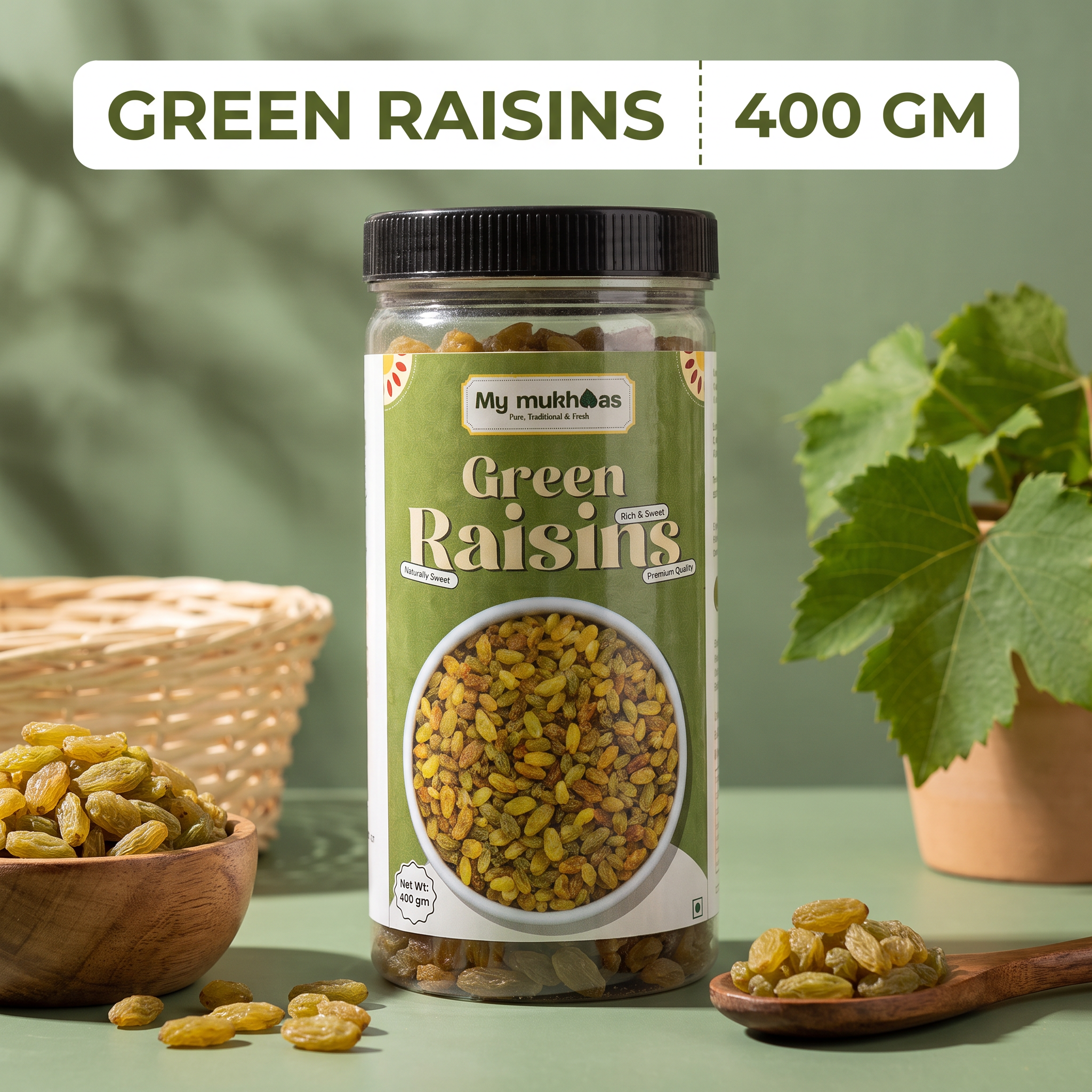Green Raisins (Kishmish) | Naturally Sweet, Seedless & Premium Quality