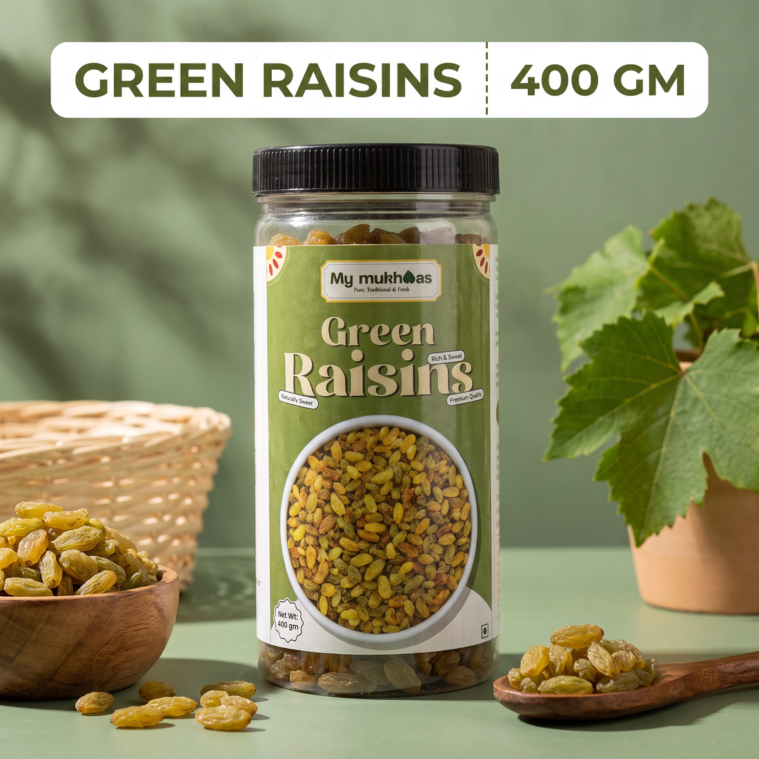 Green Raisins (Kishmish) | Naturally Sweet, Seedless & Premium Quality