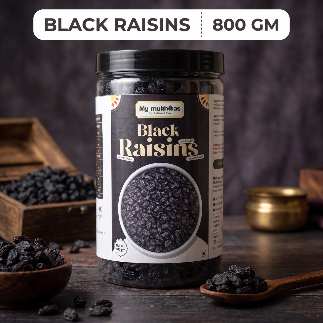 Black Raisins (Kali Kishmish) | Naturally Sweet, Soft & Premium Quality