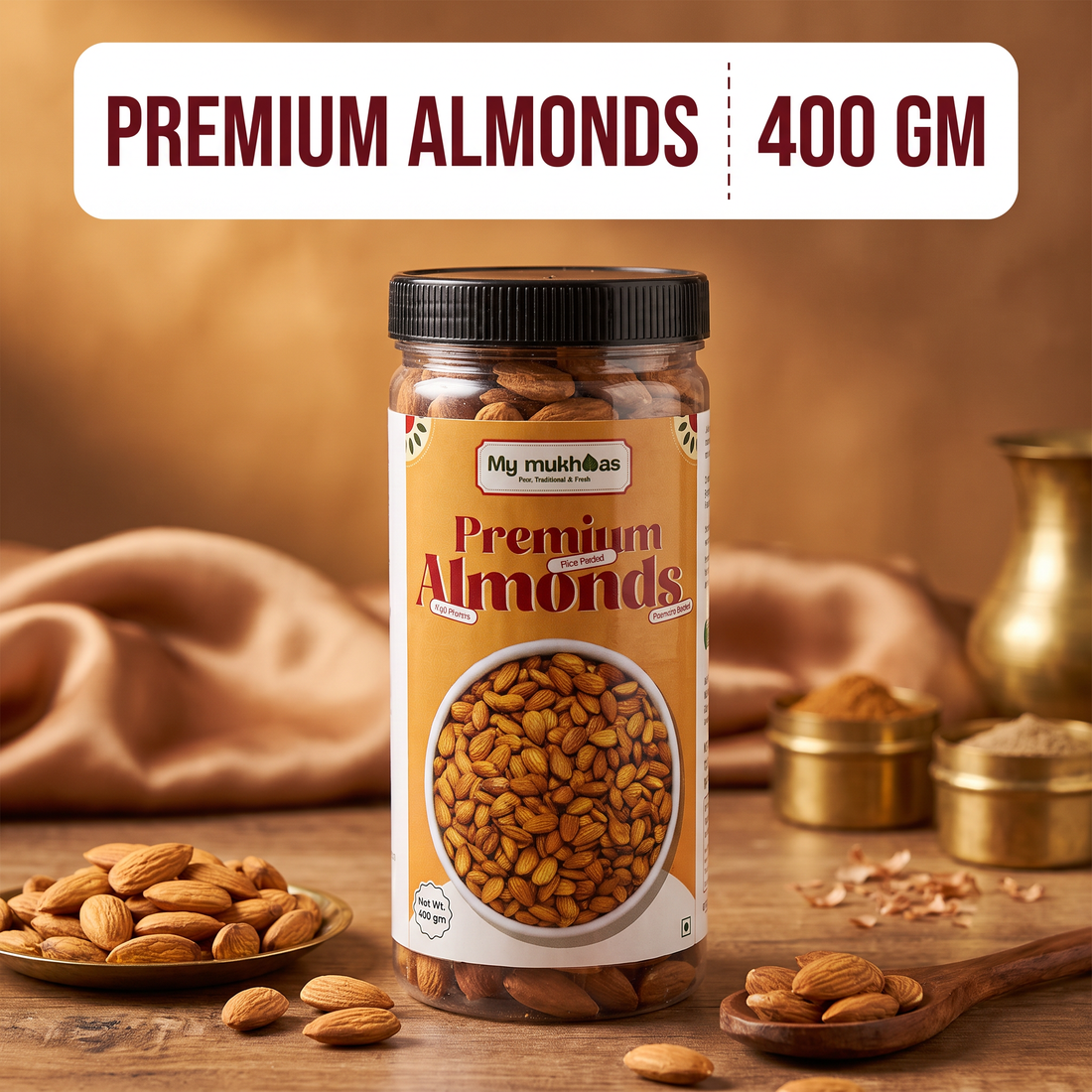 Premium Almonds (Badam) | High Protein, Fibre Packed – Natural & Preservative Free