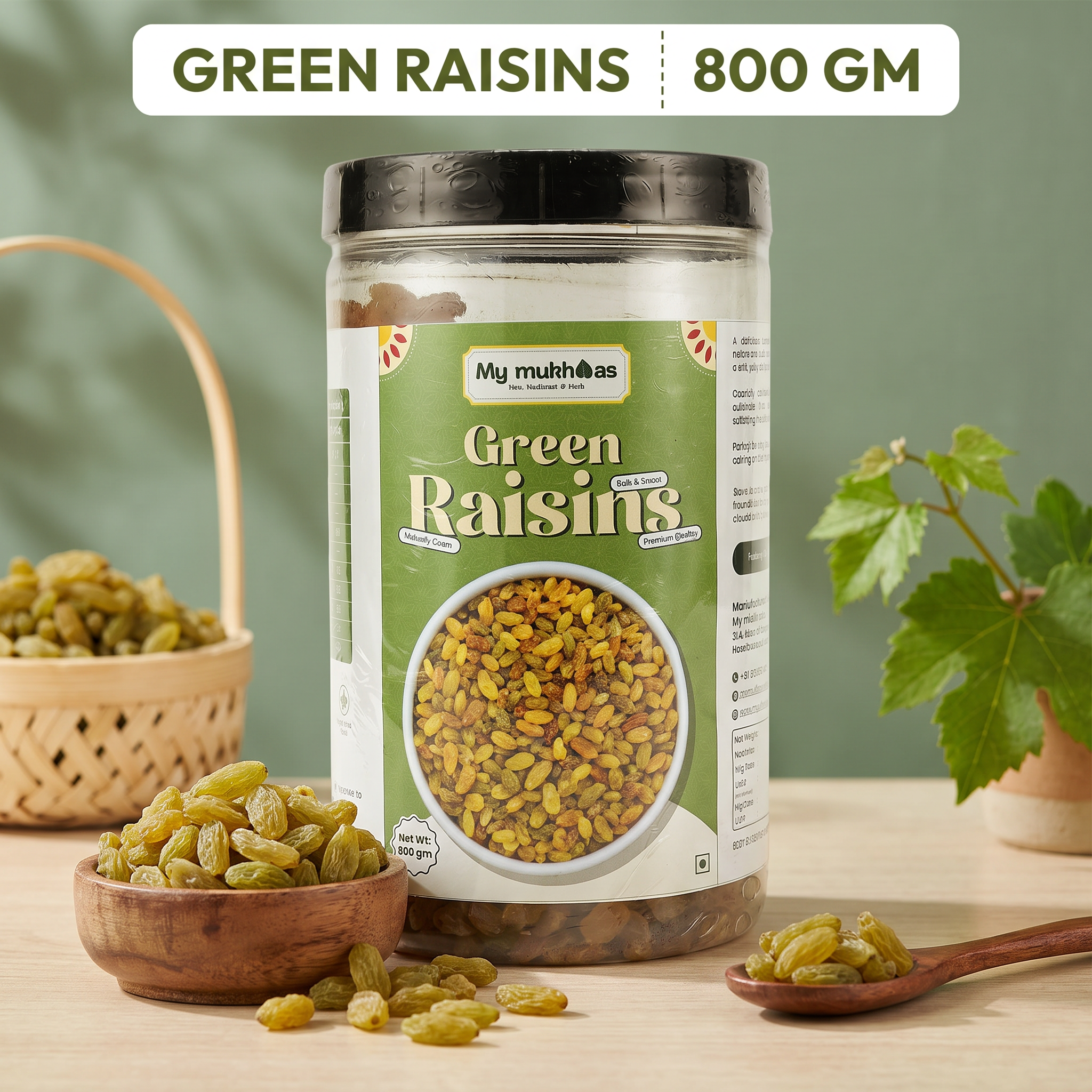 Green Raisins (Kishmish) | Naturally Sweet, Seedless & Premium Quality
