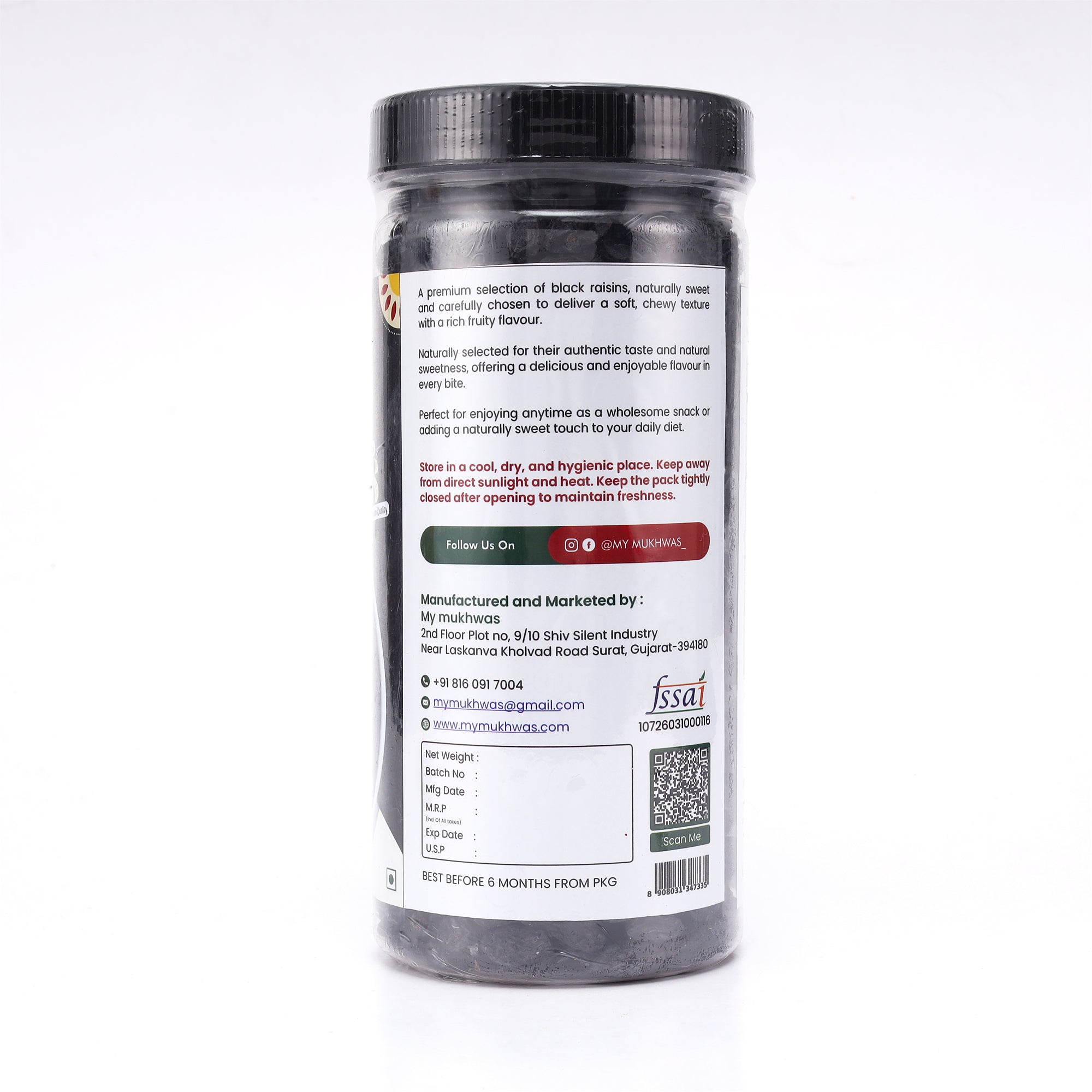 Black Raisins (Kali Kishmish) | Naturally Sweet, Soft & Premium Quality