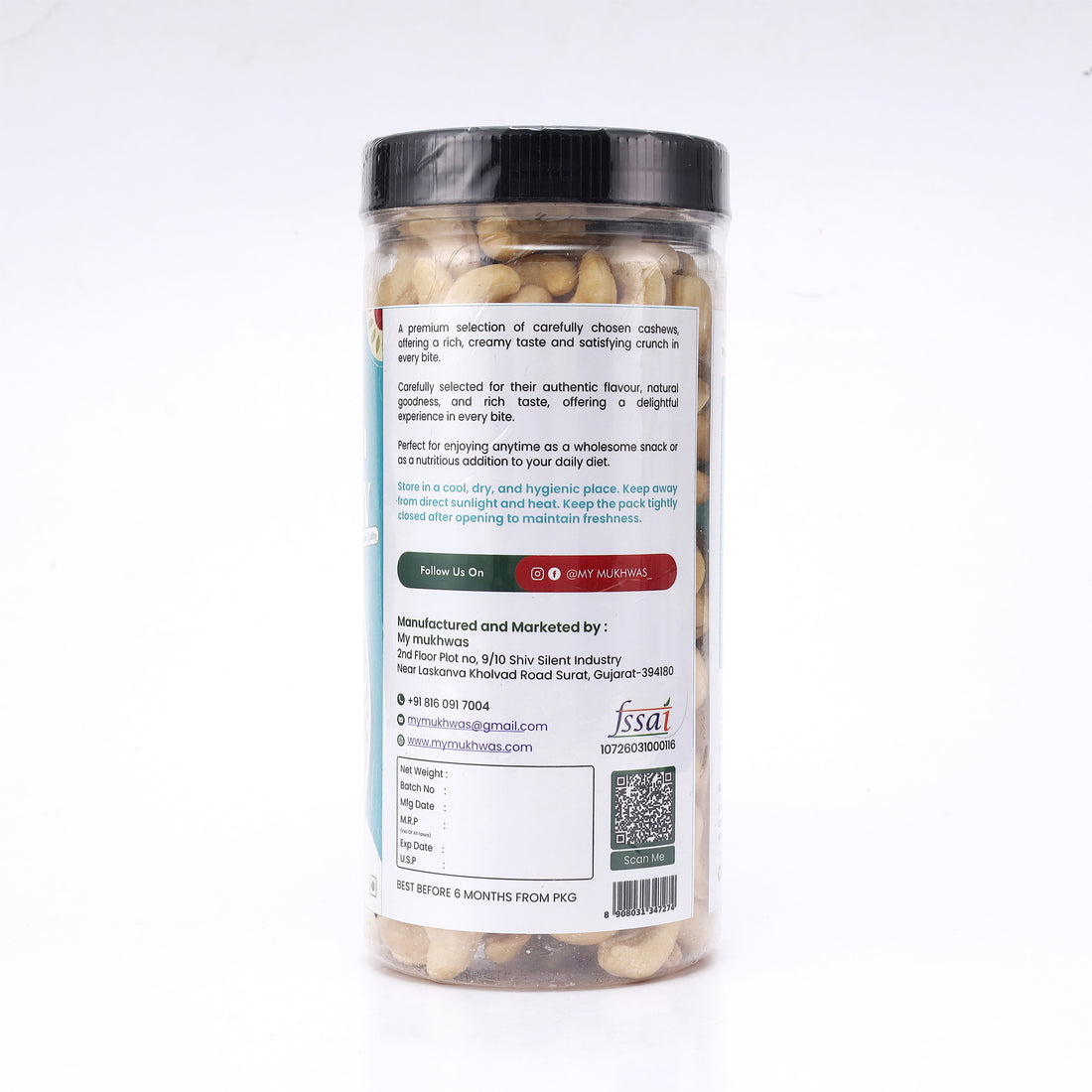 Premium Cashew Nuts (Kaju) | High Protein, Fibre Packed – Natural & Preservative Free