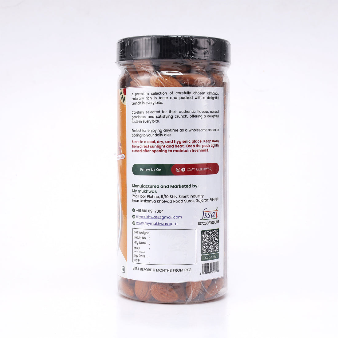 Premium Almonds (Badam) | High Protein, Fibre Packed – Natural & Preservative Free
